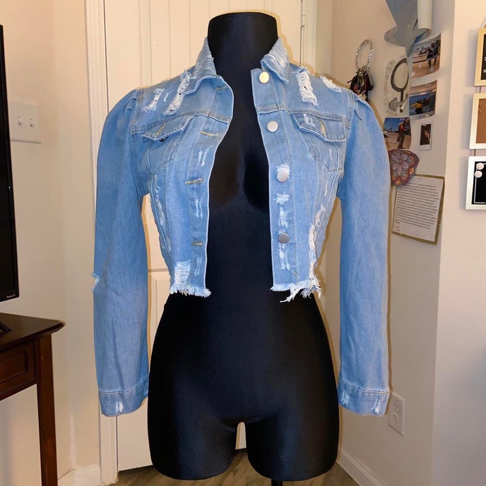 Ripped Blue Jean Jacket